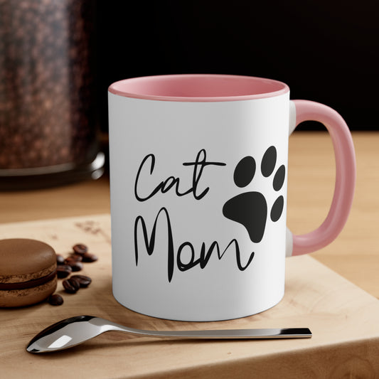 Cat Mom Accent Coffee Mug, 11oz