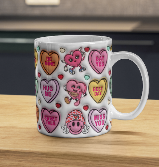 3D Valentine 11oz ceramic mug